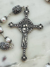 Load image into Gallery viewer, Stunning Freshwater Pearl and Sterling Silver Rosary - Sacred Heart