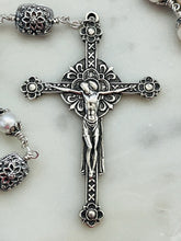 Load image into Gallery viewer, Stunning Freshwater Pearl and Sterling Silver Rosary - Sacred Heart