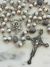 Load image into Gallery viewer, Stunning Freshwater Pearl and Sterling Silver Rosary - Sacred Heart