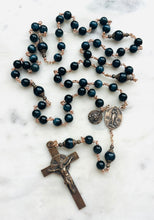 Load image into Gallery viewer, Large Bronze Rosary - Stella Maris - Blue Tiger Eye - Saint Paul