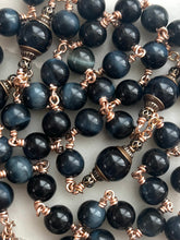Load image into Gallery viewer, Large Bronze Rosary - Stella Maris - Blue Tiger Eye - Saint Paul