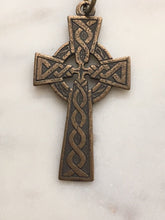Load image into Gallery viewer, Celtic Cross Pendant - Sterling or Bronze - Antique Reproduction 358 CeCeAgnes Rosary Parts