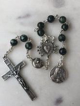 Load image into Gallery viewer, Seraphinite Gemstone Pocket Rosary: Sterling Silver Seven Sorrows Chaplet