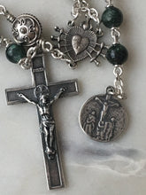 Load image into Gallery viewer, Pocket Servite Rosary - Seraphinite Gemstones - Sterling and Sterling Silver - Seven Sorrows Chaplet - Our Lady of Sorrows CeCeAgnes