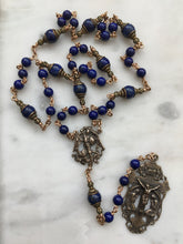 Load image into Gallery viewer, Lapis Lazuli Saint Michael Chaplet: Bronze Crucifix Rosary