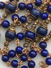 Load image into Gallery viewer, Lapis Lazuli Saint Michael Chaplet: Bronze Crucifix Rosary