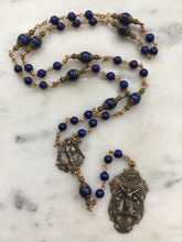 Load image into Gallery viewer, Saint Michael Chaplet - Wire wrapped - Lapis Lazuli Gemstones - Bronze - St. Michael and Angels Crucifix CeCeAgnes