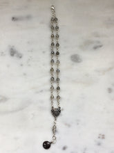 Load image into Gallery viewer, Sterling Silver Labradorite Rosary Bracelet: Wire-Wrapped Medals