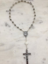 Load image into Gallery viewer, Saint Therese Chaplet - Faceted Labradorite - Roses Crucifix - Sterling Silver CeCeAgnes