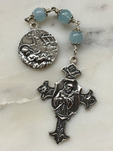 Load image into Gallery viewer, Sterling Silver Saint Francis Chaplet: Aquamarine Nativity Rosary