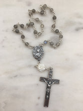 Load image into Gallery viewer, Saint Therese Chaplet - Faceted Labradorite - Roses Crucifix - Sterling Silver CeCeAgnes