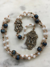 Load image into Gallery viewer, St. Michael Chaplet: Moonstone Kyanite Gemstones, Bronze Crucifix
