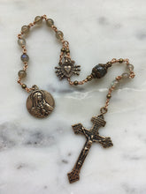 Load image into Gallery viewer, Pocket Servite Rosary - Labradorite - Bronze - Seven Sorrows Chaplet - Our Lady of Sorrows