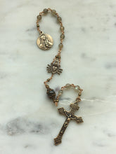 Load image into Gallery viewer, Pocket Servite Rosary - Labradorite - Bronze - Seven Sorrows Chaplet - Our Lady of Sorrows
