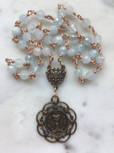 Load image into Gallery viewer, Petite Blessed Sacrament Chaplet - Bronze and Aquamarine - Wire-wrapped