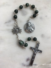 Load image into Gallery viewer, Pocket Servite Rosary - Seraphinite Gemstones - Sterling and Sterling Silver - Seven Sorrows Chaplet CeCeAgnes