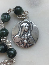 Load image into Gallery viewer, Pocket Servite Rosary - Seraphinite Gemstones - Sterling and Sterling Silver - Seven Sorrows Chaplet CeCeAgnes