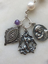 Load image into Gallery viewer, Handmade Sterling Silver Single Decade Rosary: Freshwater Pearls, St. Michael