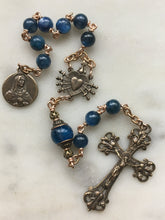 Load image into Gallery viewer, Pocket Servite Rosary - Kyanite - Bronze - Seven Sorrows Chaplet - Our Lady of Sorrows CeCeAgnes