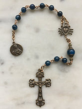 Load image into Gallery viewer, Pocket Servite Rosary - Kyanite - Bronze - Seven Sorrows Chaplet - Our Lady of Sorrows CeCeAgnes