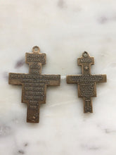 Load image into Gallery viewer, San Damiano Crucifix Pendant: 991 St. Francis Prayer, Bronze Rosary Parts