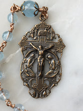 Load image into Gallery viewer, Angels Pocket Rosary - Blue Topaz and Bronze - Archangels Rosary - Michael, Gabriel, Raphael CeCeAgnes