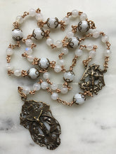 Load image into Gallery viewer, Saint Michael Chaplet - Wire wrapped - Moonstone Gemstones - Bronze - St. Michael and Angels Crucifix CeCeAgnes