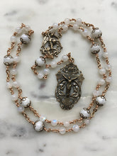 Load image into Gallery viewer, Saint Michael Chaplet - Wire wrapped - Moonstone Gemstones - Bronze - St. Michael and Angels Crucifix CeCeAgnes