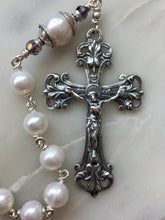 Load image into Gallery viewer, Handmade Sterling Silver Single Decade Rosary: Freshwater Pearls, St. Michael