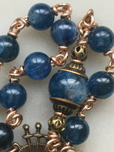 Load image into Gallery viewer, Pocket Servite Rosary - Kyanite - Bronze - Seven Sorrows Chaplet - Our Lady of Sorrows CeCeAgnes