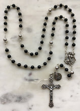 Load image into Gallery viewer, Sterling Silver Black Onyx Rosary Saint Michael Wire-Wrapped Our Lady of Sorrows