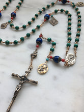 Load image into Gallery viewer, Beautiful Rosary - Malachite, Lapis, Coral, Turquoise - Bronze