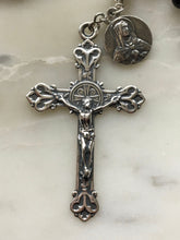 Load image into Gallery viewer, Sterling Silver Black Onyx Rosary - Saint Michael - Sterling SilveR Wire-Wrapped - OL of Sorrows CeCeAgnes