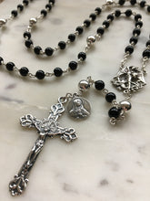 Load image into Gallery viewer, Sterling Silver Black Onyx Rosary Saint Michael Wire-Wrapped Our Lady of Sorrows