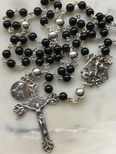 Load image into Gallery viewer, Sterling Silver Black Onyx Rosary Saint Michael Wire-Wrapped Our Lady of Sorrows