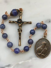 Load image into Gallery viewer, Tanzanite Rosary: Bronze One Decade Pocket Rosary