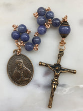 Load image into Gallery viewer, Tanzanite Rosary: Bronze One Decade Pocket Rosary