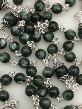 Load image into Gallery viewer, Beautiful Seraphinite Rosary - Sterling SilveR - Pardon Crucifix - Wire-wrapped - Heirloom