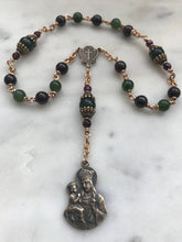 Load image into Gallery viewer, Saint Anne Chaplet - Grandmother's Chaplet - Bronze Garnet and Jade