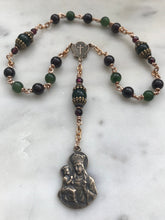 Load image into Gallery viewer, Saint Anne Chaplet - Grandmother's Chaplet - Bronze Garnet and Jade