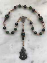 Load image into Gallery viewer, Saint Anne Chaplet - Grandmother's Chaplet - Bronze Garnet and Jade