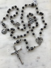 Load image into Gallery viewer, Sterling Silver Rosary - Sugilite Gemstones - Saint Michael - OL of Sorrows