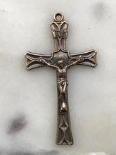 Load image into Gallery viewer, Art Deco Crucifix - Bronze - 564 CeCeAgnes Rosary Parts