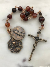 Load image into Gallery viewer, Saint Lawrence Single Decade Rosary - Sardonyx and Bronze - Spanish Tenner CeCeAgnes