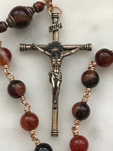 Load image into Gallery viewer, Saint Lawrence Single Decade Rosary - Sardonyx and Bronze - Spanish Tenner CeCeAgnes