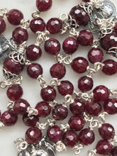 Load image into Gallery viewer, Brilliant Ruby Gemstone Rosary - Saint Michael and Virgin Mary - Sterling Silver