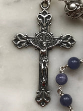 Load image into Gallery viewer, Saint Joseph Tenner - Tanzanite Gemstone Rosary - Sterling and Sterling Silver - Single Decade Rosary CeCeAgnes