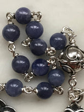 Load image into Gallery viewer, Saint Joseph Tenner - Tanzanite Gemstone Rosary - Sterling and Sterling Silver - Single Decade Rosary CeCeAgnes