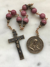 Load image into Gallery viewer, Saint Agatha Chaplet - Rhodonite - Bronze - Prayers against Breast Cancer CeCeAgnes