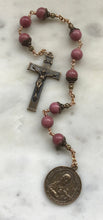 Load image into Gallery viewer, Saint Agatha Chaplet - Rhodonite - Bronze - Prayers against Breast Cancer CeCeAgnes